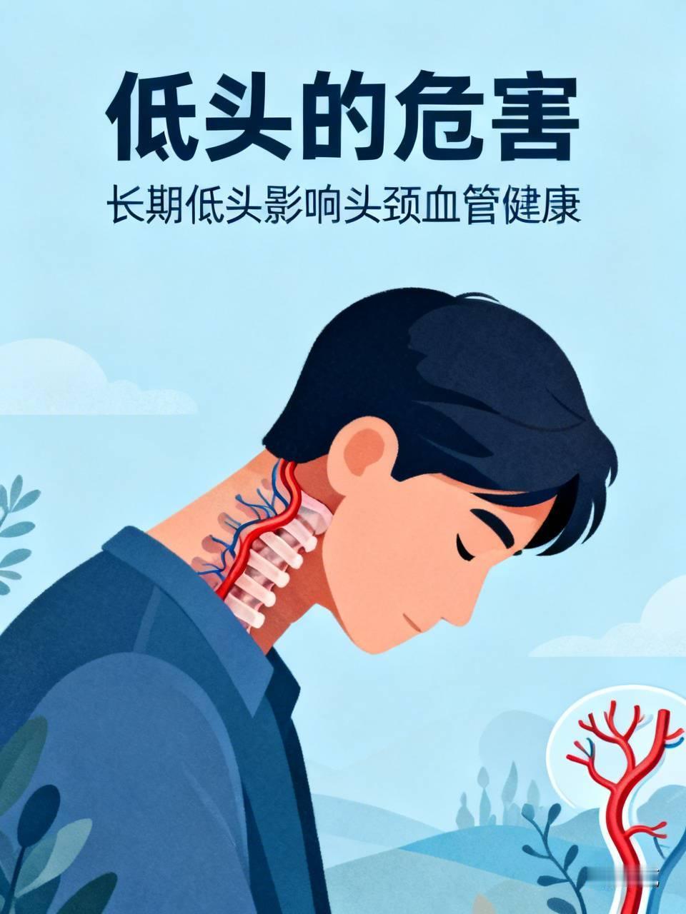 很多人知道高油高盐饮食、久坐会伤血管，却忽略了每天都做的习惯性低头，它正悄悄伤害