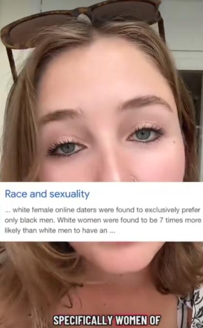 美国白人女子抱怨她与白人男性约会时，对方总问她是否交往过黑人，这让她感到被冒犯。