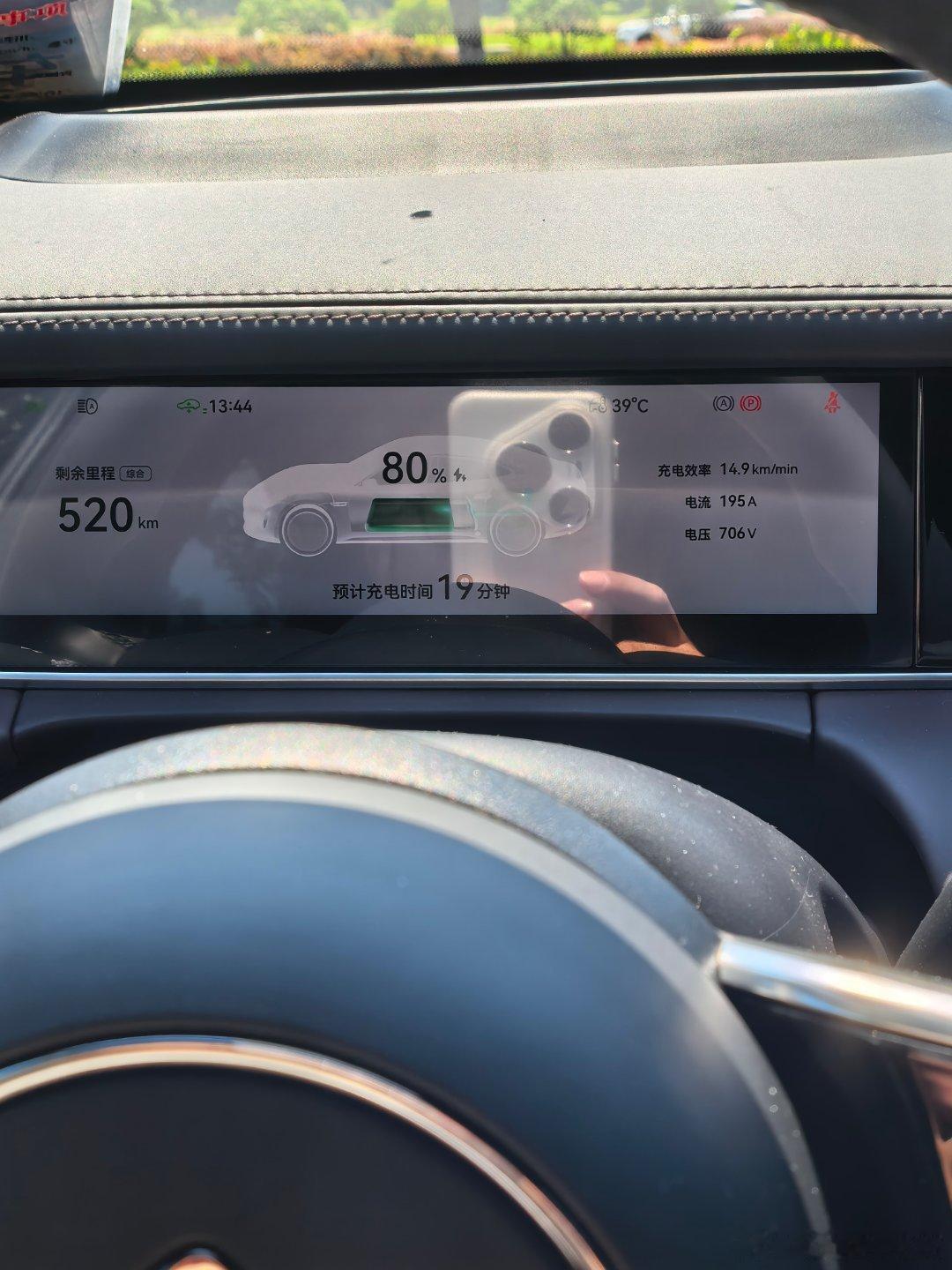 148kw一直维持到80%尚界Z7电池温度锁死在45℃以下，温差3℃也不错充电速