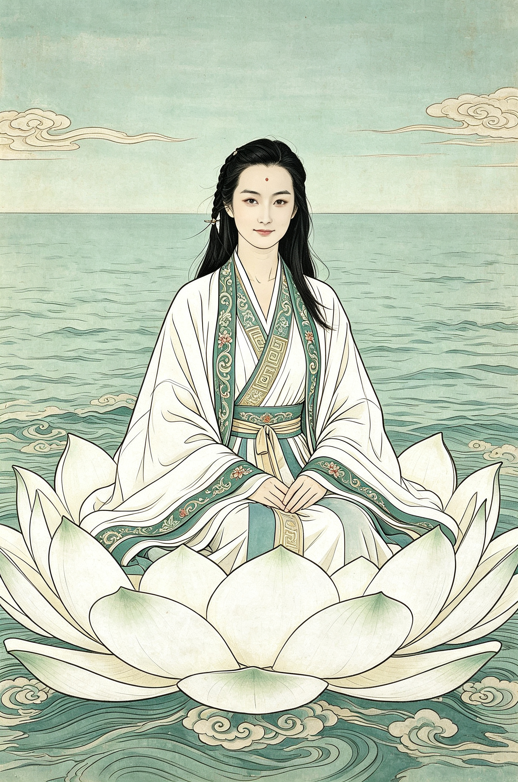 1977年的照片，清丽脱俗，灵气俏皮 ​​ai成古装造型，同样美丽，天人之姿 ​