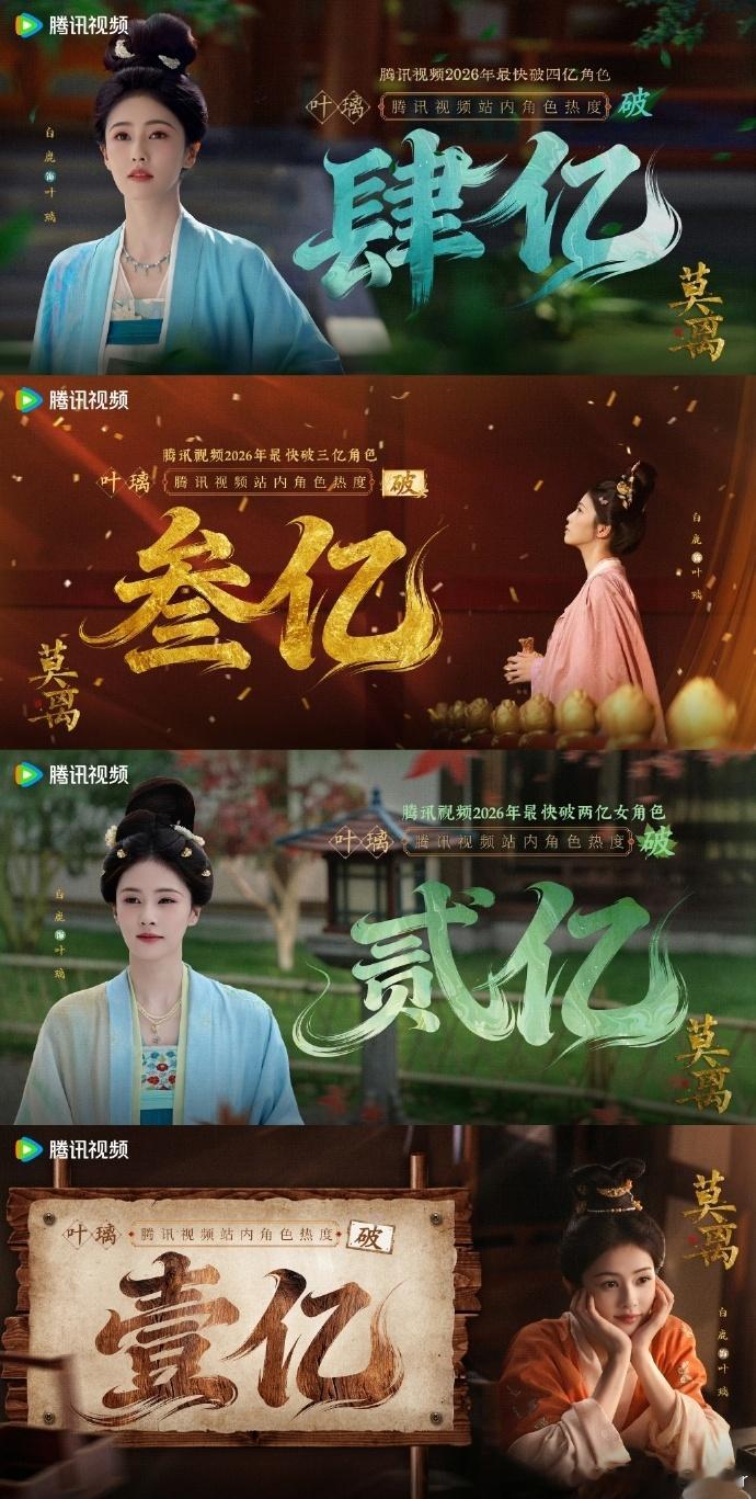 白鹿超迪丽热巴角色热度登顶白鹿登顶腾讯角色热度总榜  白鹿莫离热度刷新腾讯角色热