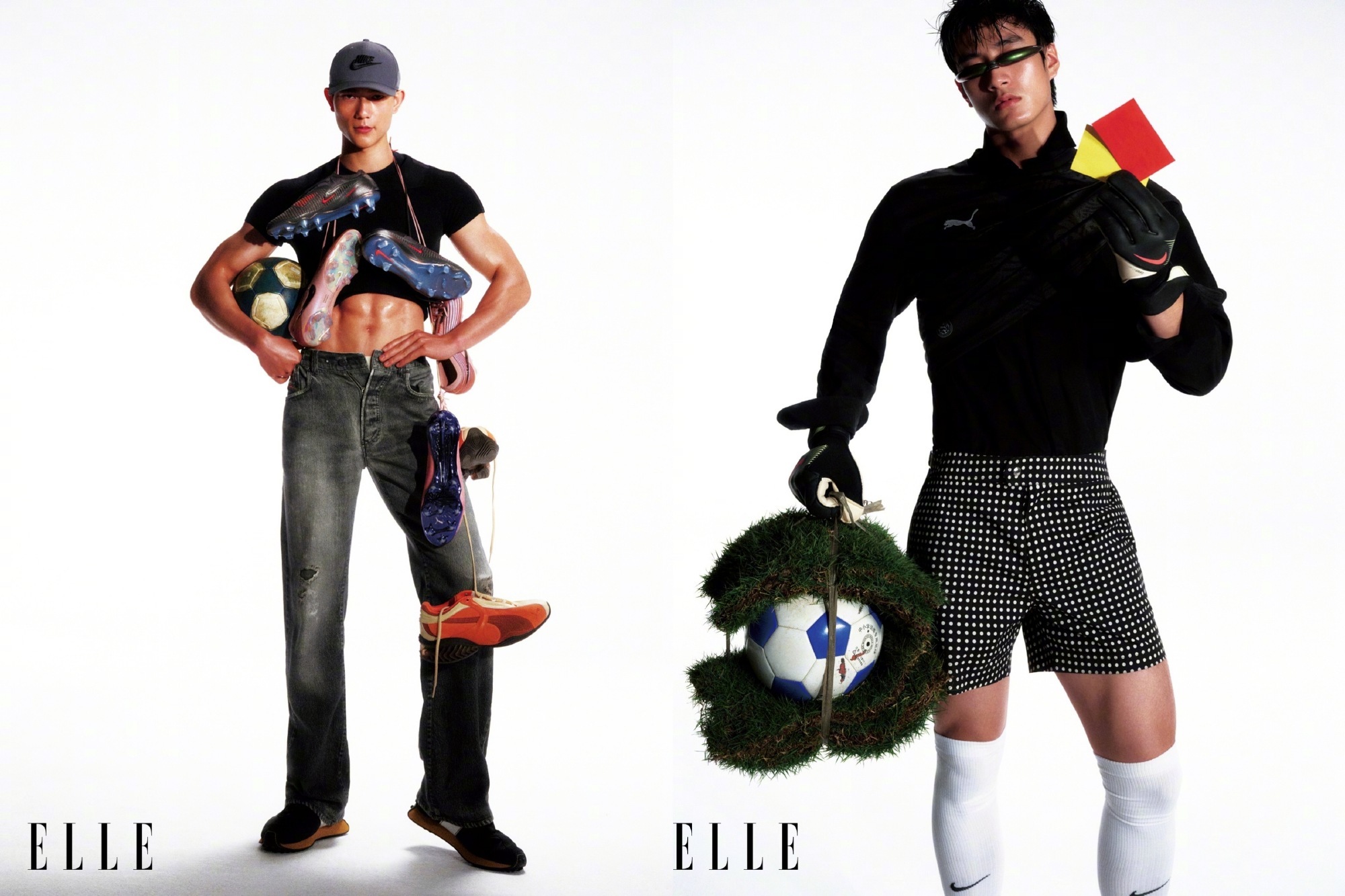 ELLE China 的世界杯主题时装大片欧阳颖领衔 ，野好 、吴睿琛在内一众新