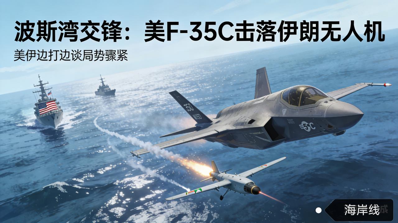 波斯湾交锋！美F-35C击落伊朗无人机，美伊边打边谈局势骤紧
 
美军F-35C