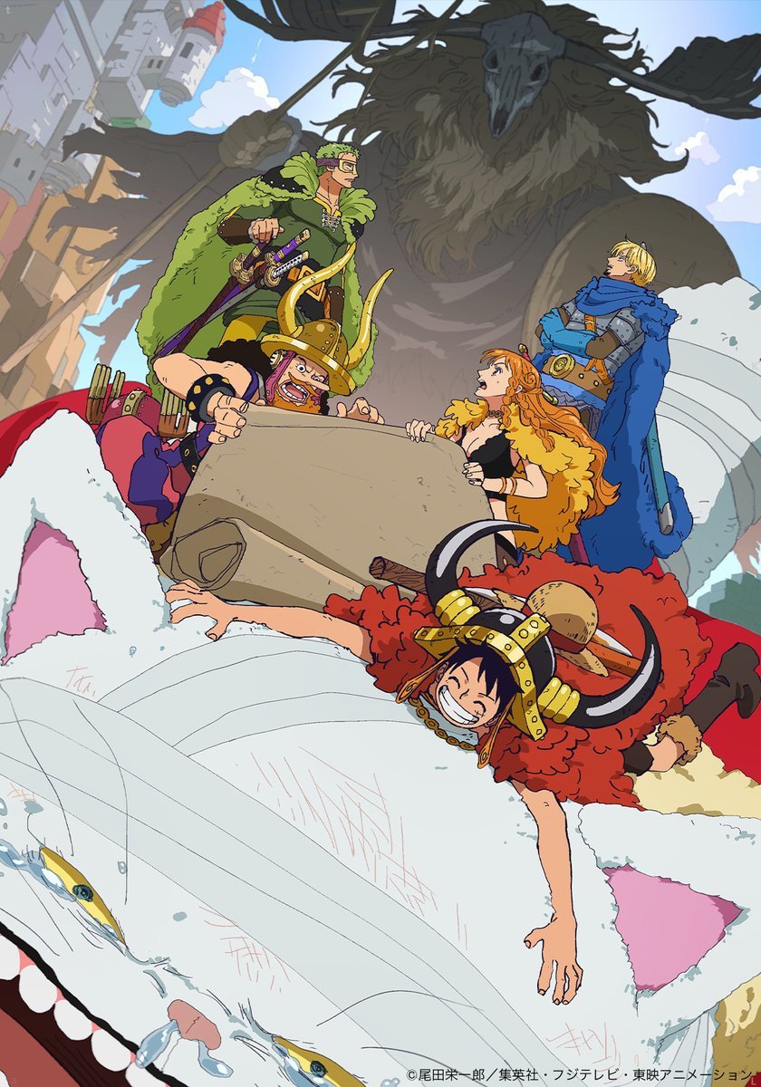 海贼王海贼王 四月插图发布啦！是草帽一伙以及被胖揍的猫咪🐱 