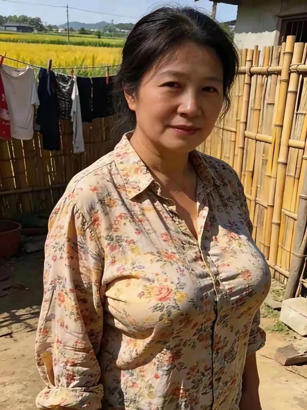 田野小院里的她，穿着朴素皮肤白皙，像熟透了的水蜜桃，没有浓妆艳抹自然而然的美