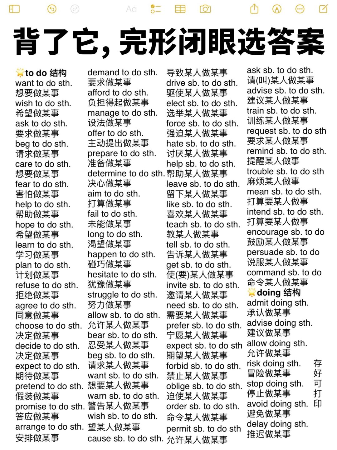 一篇吃透完形！背完它，完形闭眼选答案！