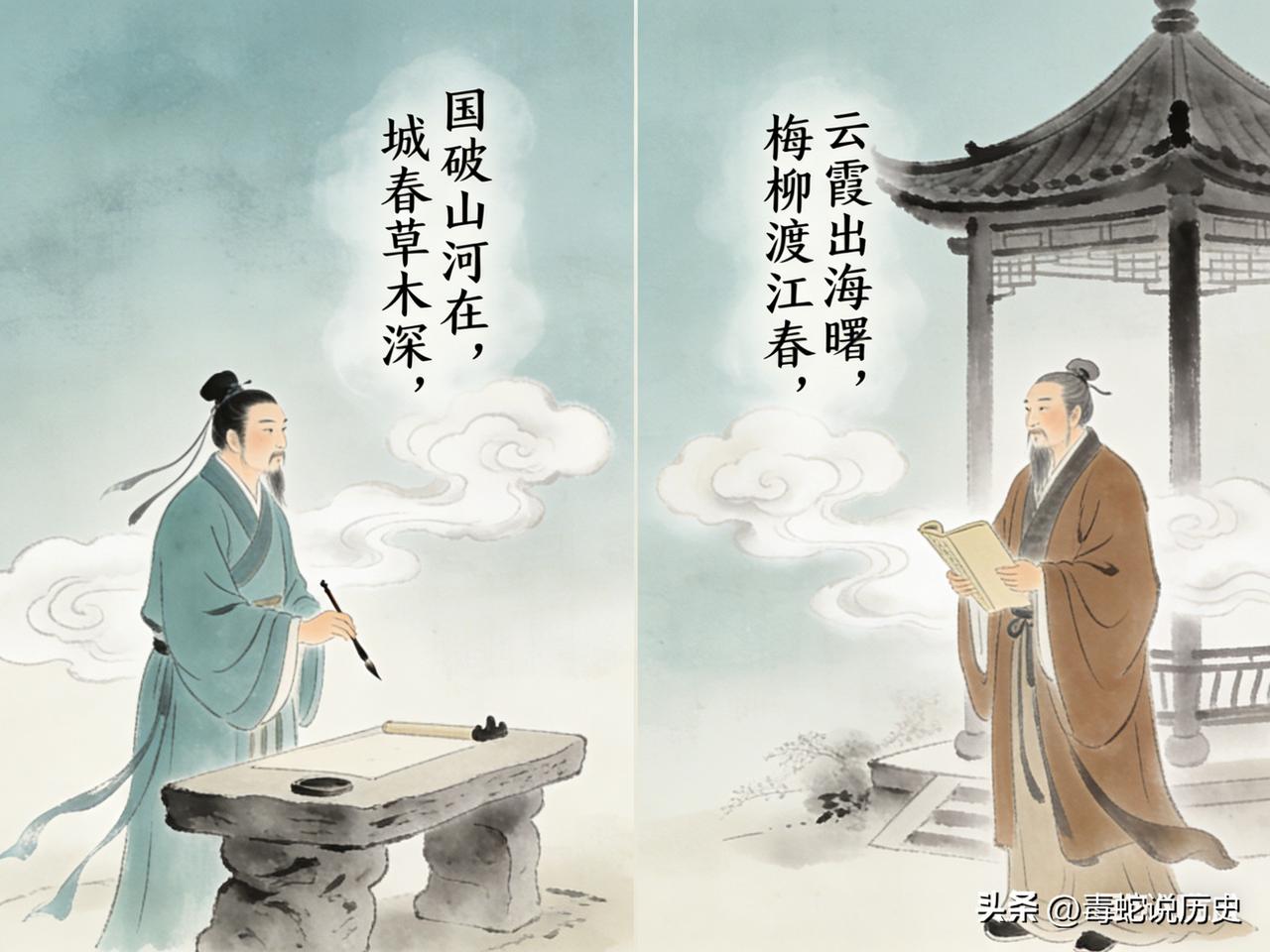 唐高宗咸亨元年，杜甫的爷爷杜审言参加吏部铨试后，竟当众放出狂言说主考官只要看了一