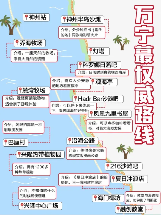 听劝‼万宁三大湾区➡旅游线路，就该这么玩