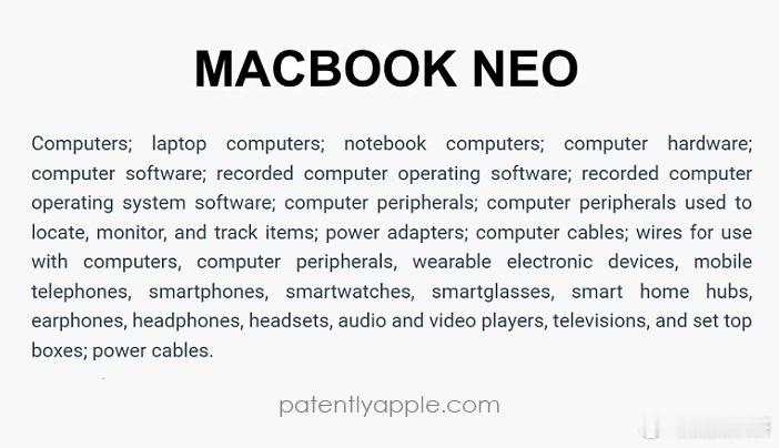 Apple在中国香港和欧盟两地提交MacBook Neo商标申请，统一划为第00
