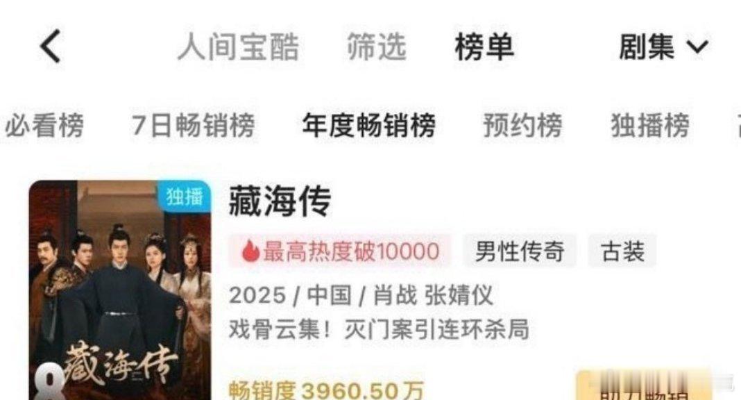 肖战《藏海传》优酷拉新榜总榜飚升到第8了👍🏻👍🏻👍🏻 ​​​