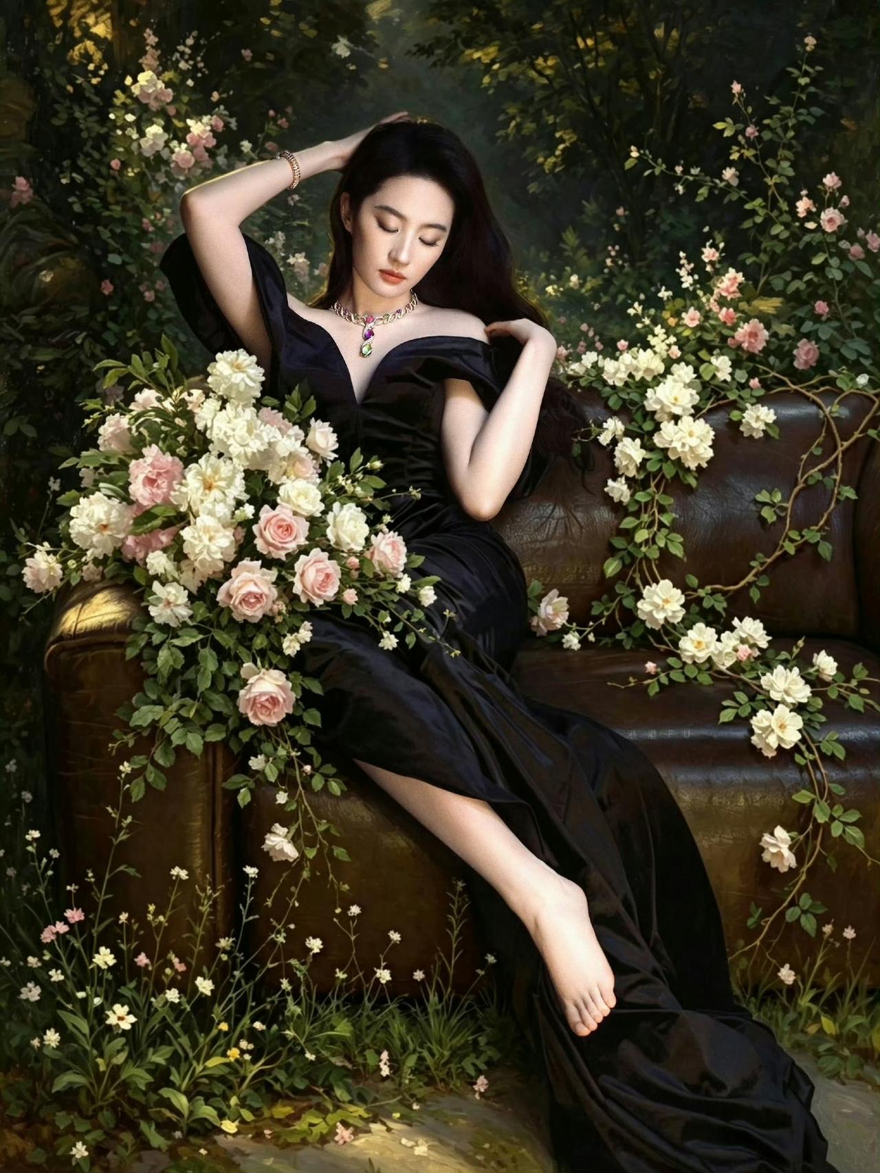 世间绝色！黑裙女神，美得如同油画✨

世间绝色，大抵就是这般模样✨
一袭黑色礼裙