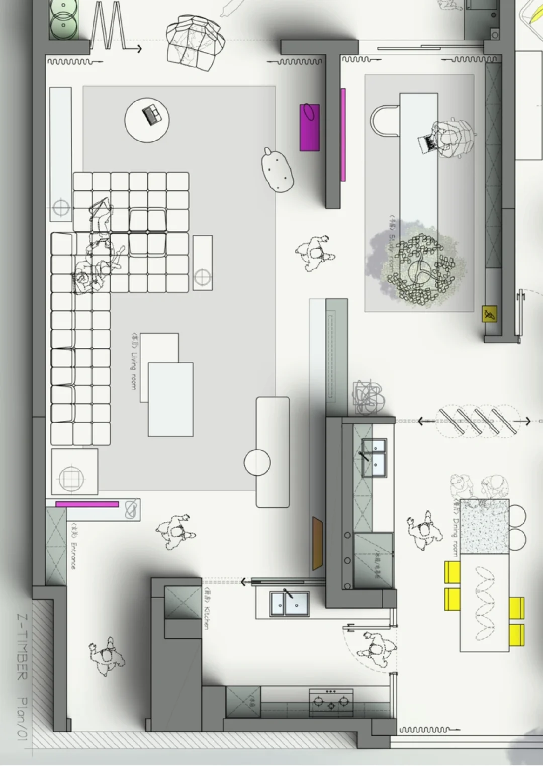 ｜户型改造｜180平四房变一房｜两版方案