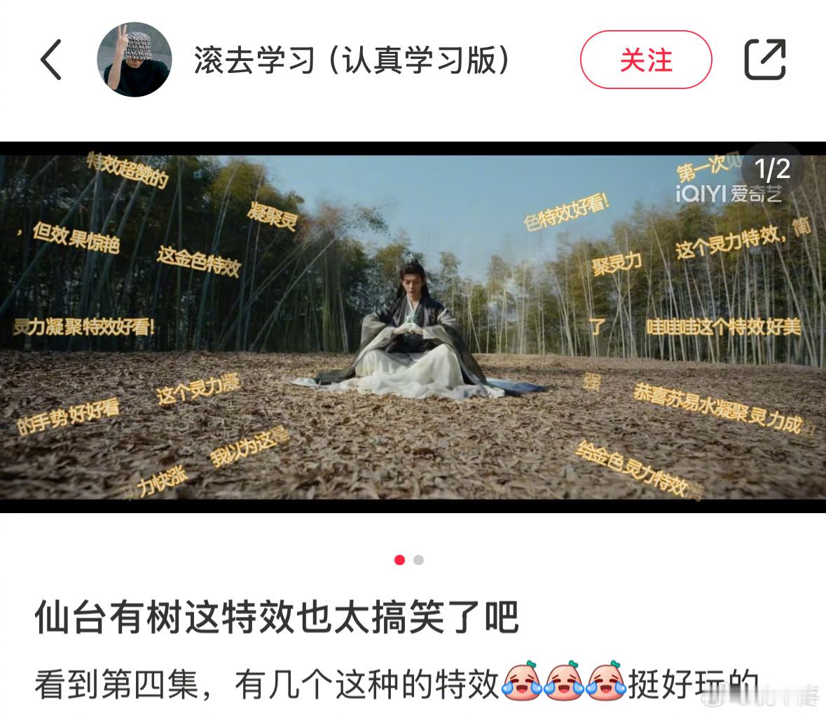 🥝看你干的好事啊哈哈哈哈哈哈哈哈网友把爱奇艺的特效弹幕看成剧里的特效了还夸他挺
