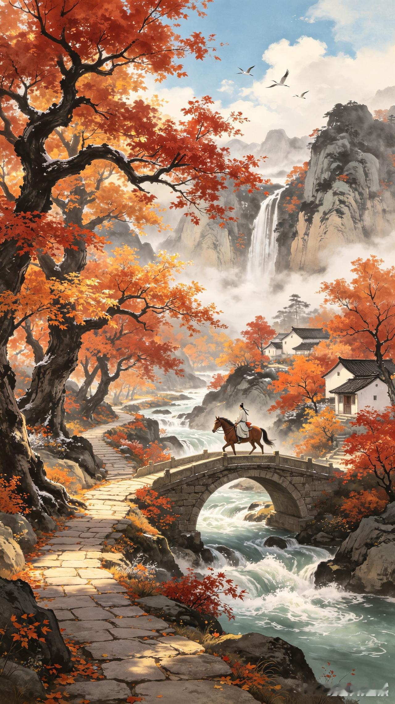远上寒山石径斜，霜叶红于二月花