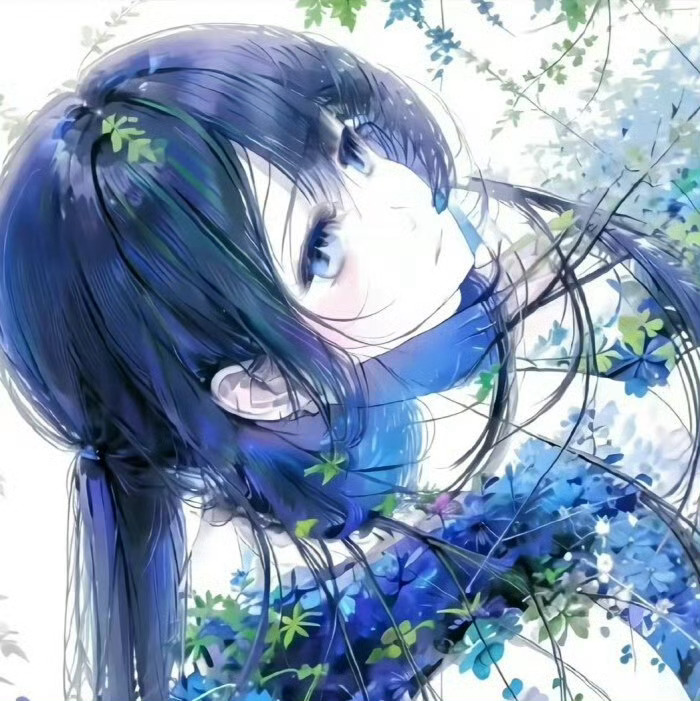 动漫头像｜女生头像｜蓝色 