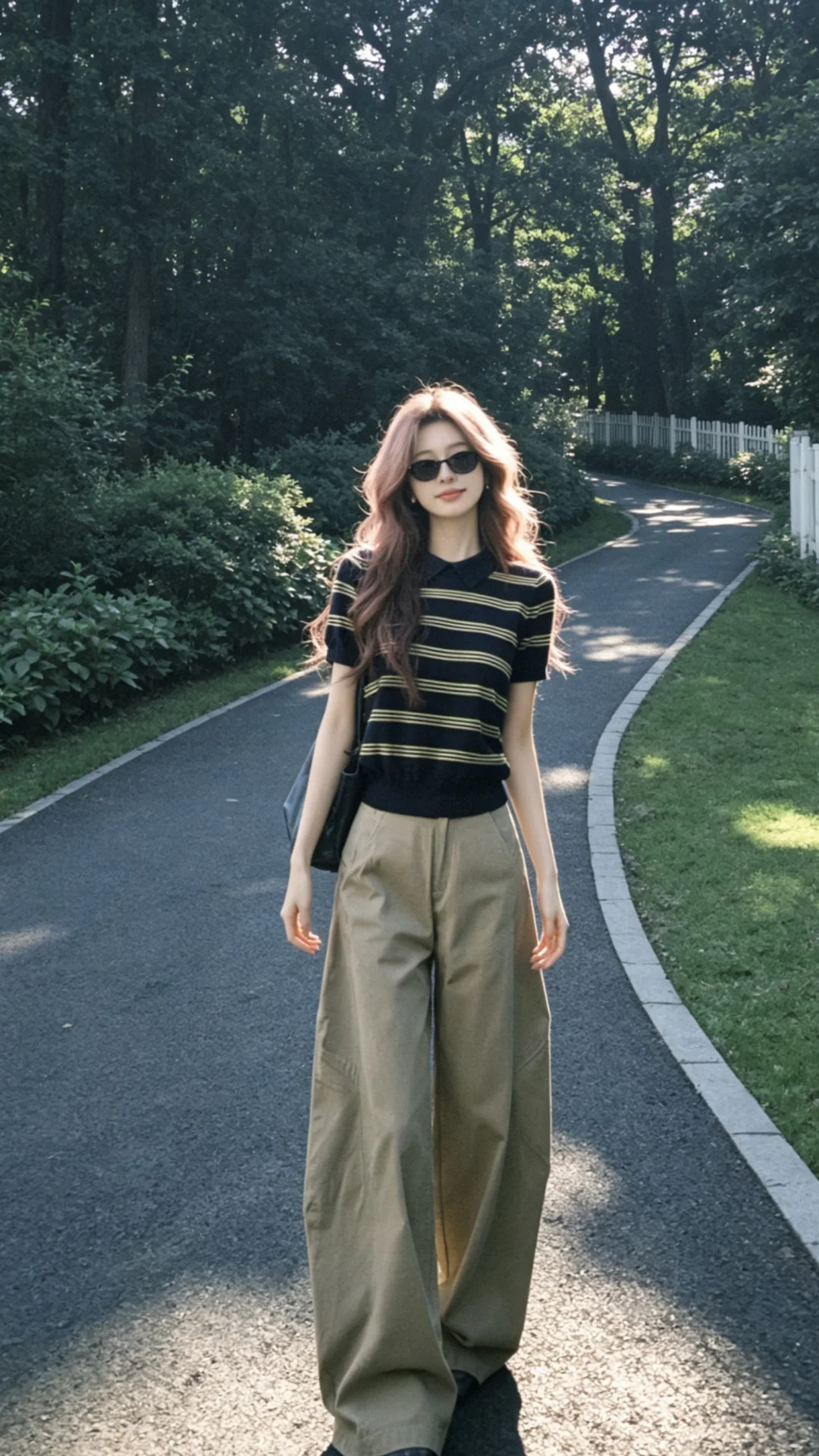 阔腿裤和条纹衫是夏天的标配🍃