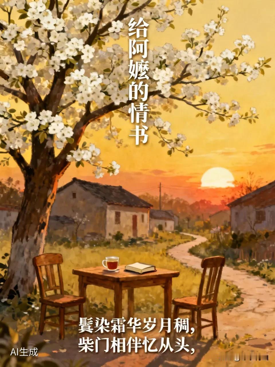 《给阿嬷的情书》有感
 
鬓染霜华岁月稠，柴门相伴忆从头。
粗手勤烹三餐暖，老扇