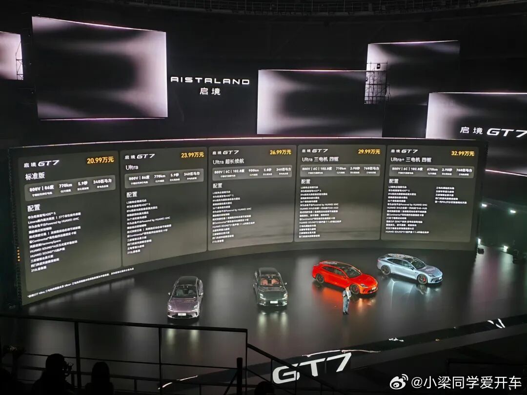 20.99万起，启境GT7这个价格，大家觉得怎么样老实说最高配32.99万元比我