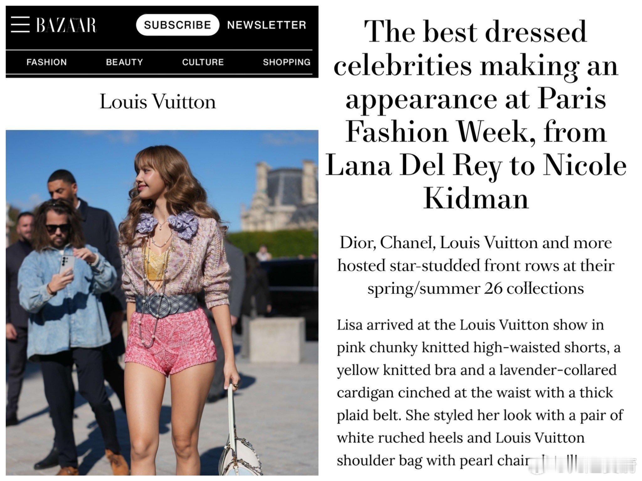 Harper‘s Bazaar UK将Lisa在Louis Vuitton秀场上