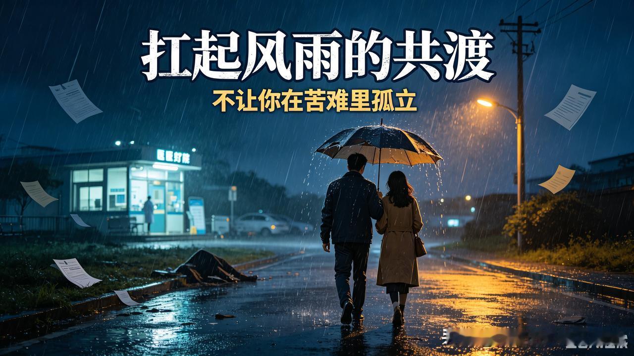 风雨中携手同行，共渡难关，不离不弃。同愿同行遇知音