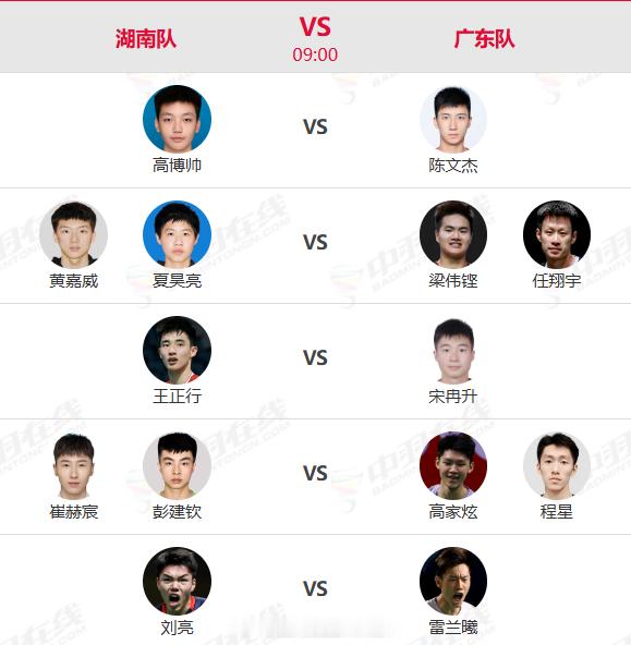 成年组男女团季军🥉争夺战14日9:00🕘打响！❶ 男团：湖南 🆚 广东1、