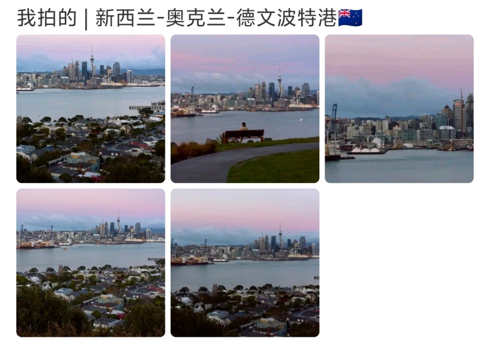 李现分享新西兰随拍李现镜头下的粉紫色奥克兰，好会拍李现镜头下的奥克兰 ​​​