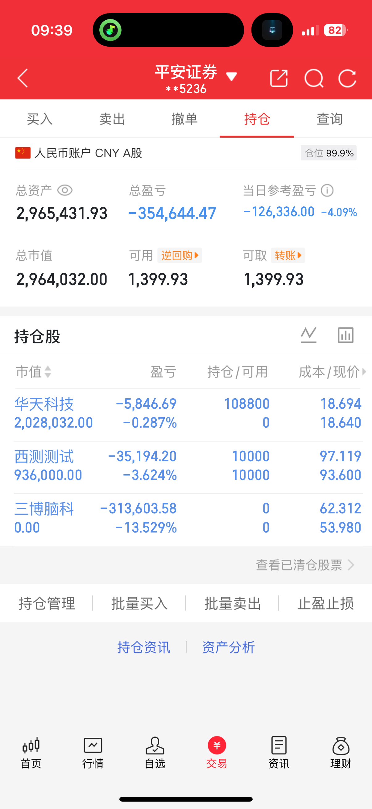 三博出来换华天科技了，顶不住了 