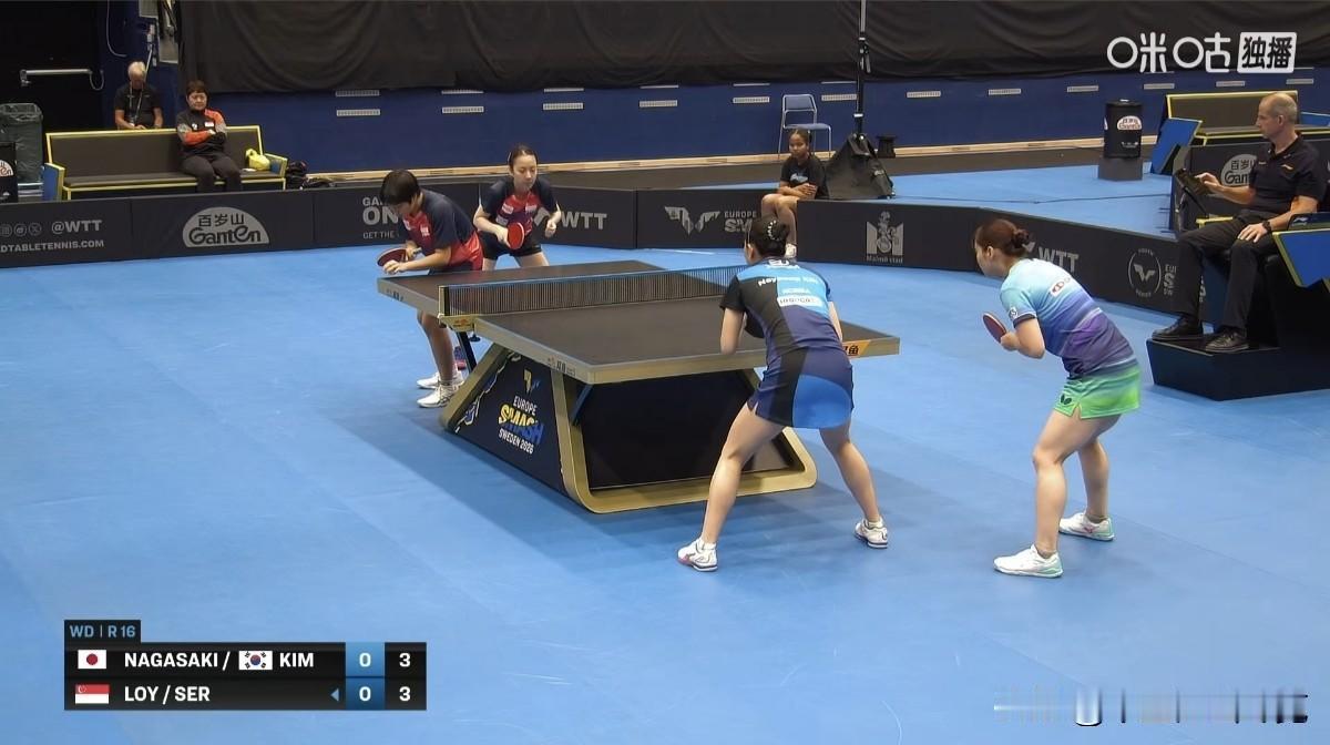 日韩美女组合完胜新加坡小将组合，顺利晋级女双8强！
      北京时间今晚，2