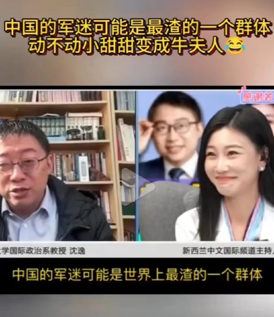 我完全同意沈逸说的这段话所表达的观点。

沈逸说：“中国的军迷可能是世界上最喳的