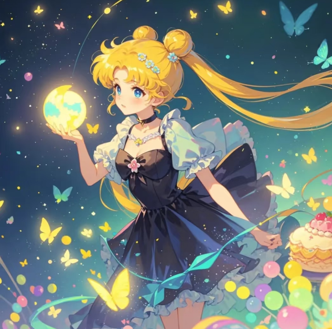 美少女战士🎀浪漫夜空捧月唯美头像！ ​​​