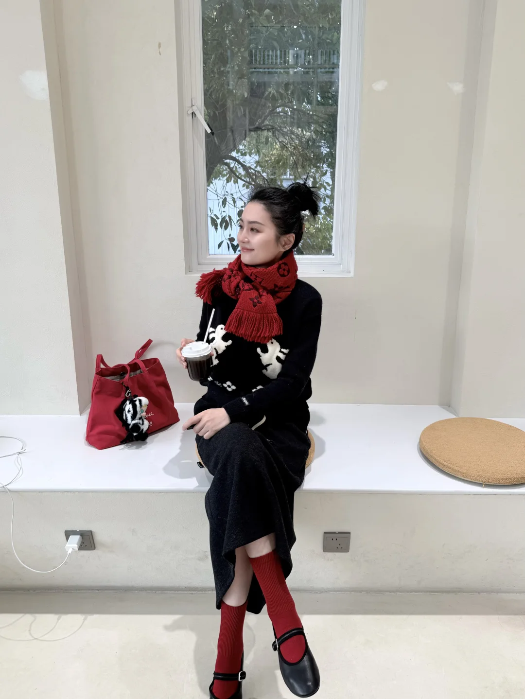 翻出一条古早红围巾🧣🧨