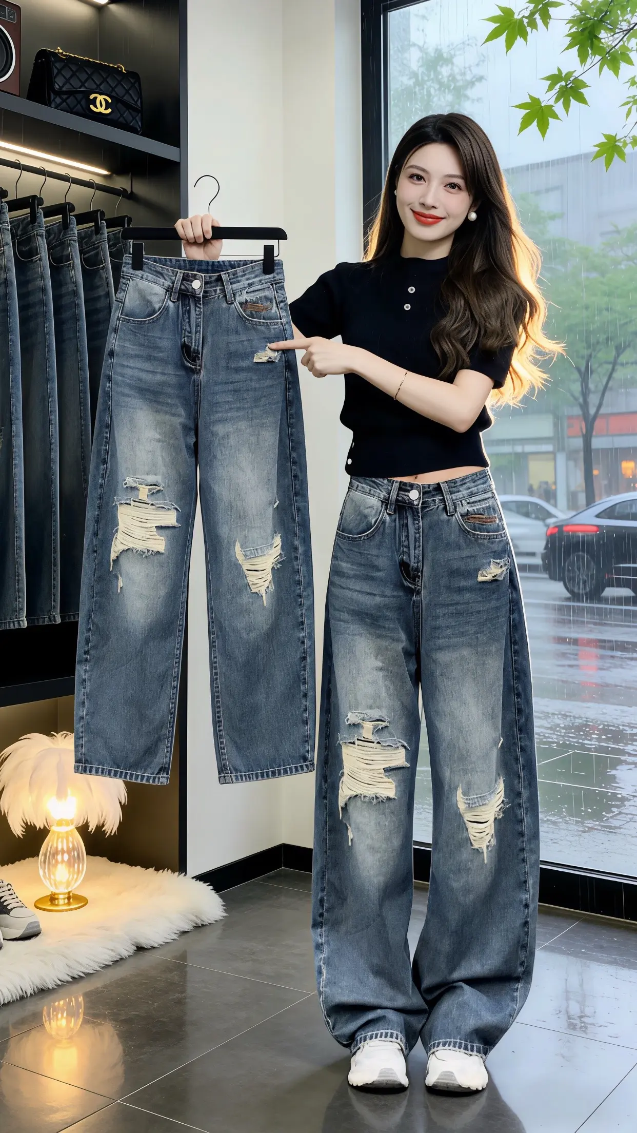 时尚破洞牛仔裤 穿出自己的风格 春款上新 一眼就爱上的神裤 时尚裤子