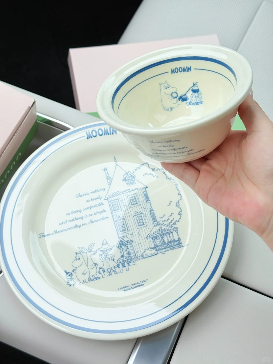 姆明早餐盘碗 耐摔厚实仿陶瓷餐碗