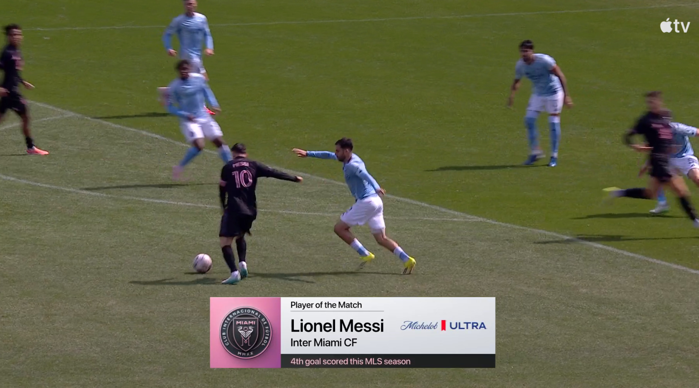 本场比赛最佳球员：梅西！纽约城vs迈阿密国际梅西