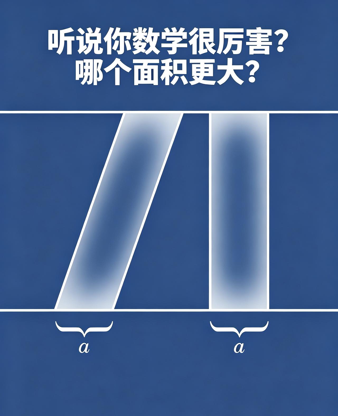听说你数学很厉害？哪个面积更大？数学几何思路 数学水平测试