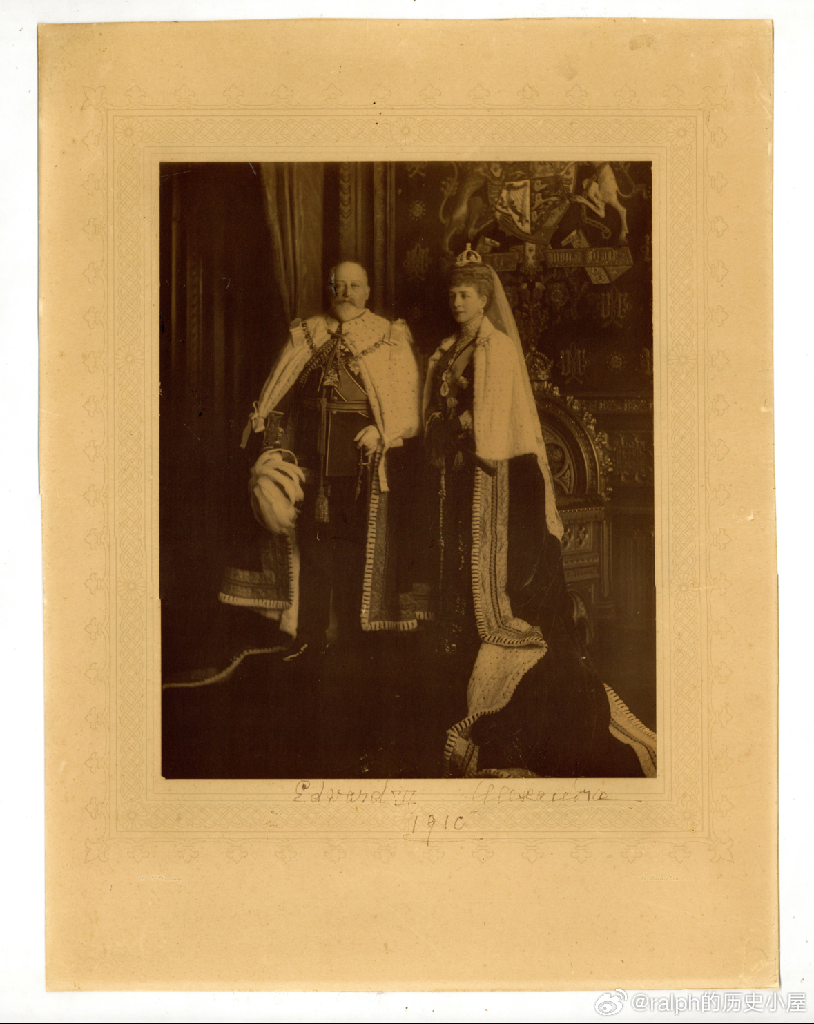 1910年2月英国国王爱德华七世（1841.11.9-1910.5.6）与亚历山