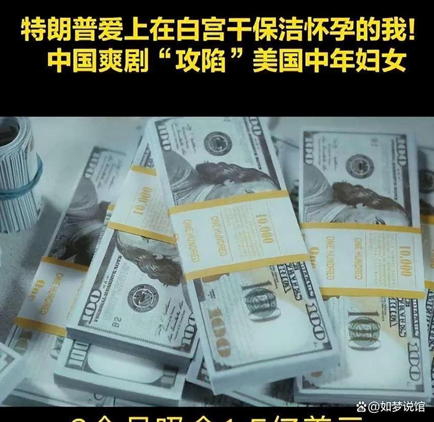 一部《特朗普爱上在白宫干保洁怀孕的我》的短剧彻底在国外走红，国外的大妈完全是停不
