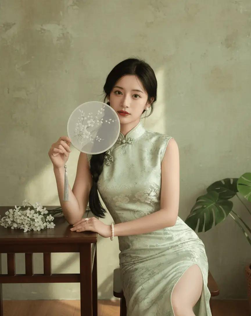 形制之美：勾勒优雅曲线
旗袍的立体剪裁完美贴合东方女性身材特点，立领设计衬托脖颈