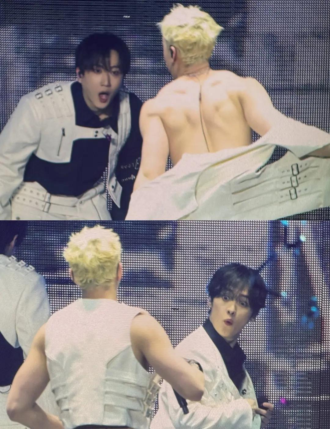 我要笑死了 你倆的反應ㅋㅋㅋ
不過從正面看的確挺驚豔的ㅋㅋ
圖片：TT_3rac