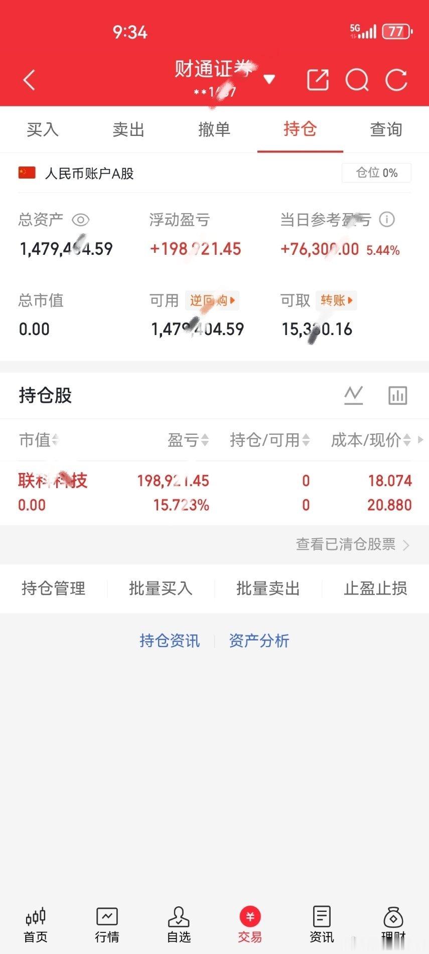 各位股友，我昨天进的 联科KJ，已经吃肉16%的利润不到，下车了，记得给我点赞评