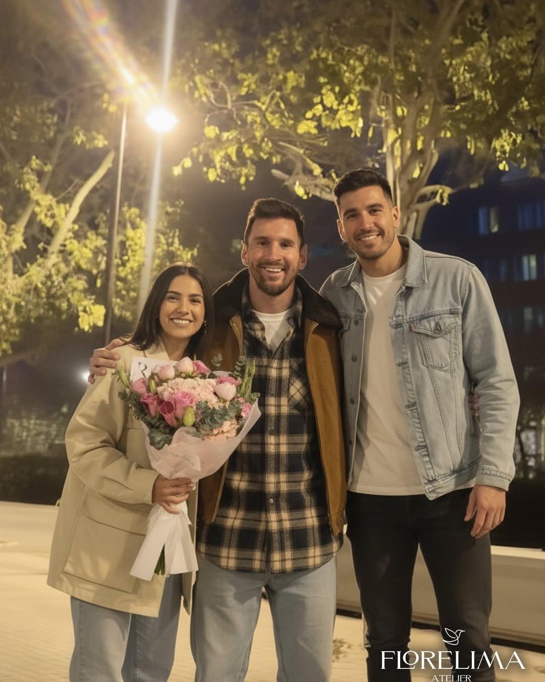 太炸了💥连花店也不能错过梅西夜访诺坎普…😂📲“当惊喜不仅仅是花束时…莱昂内