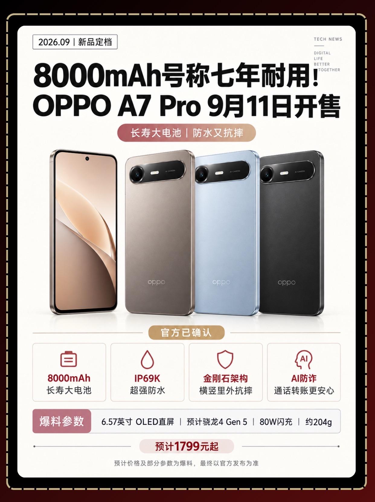 OPPO A7 Pro 三天后开售！七年耐用？真的假的？