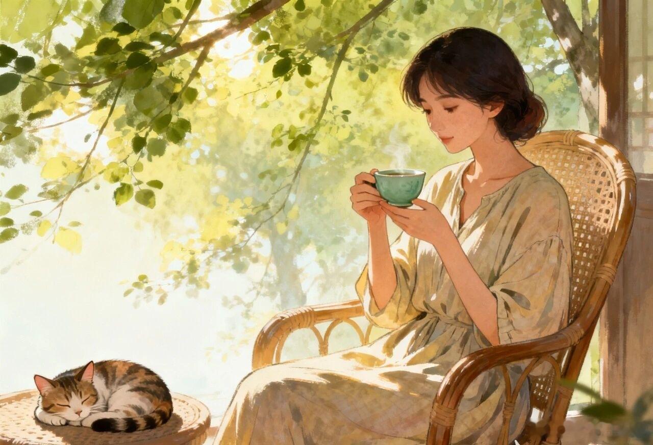 心有三境·默斋主人原创散文更深人静，一灯荧然。暖光拢聚案前，静静漫过书页。窗外夜