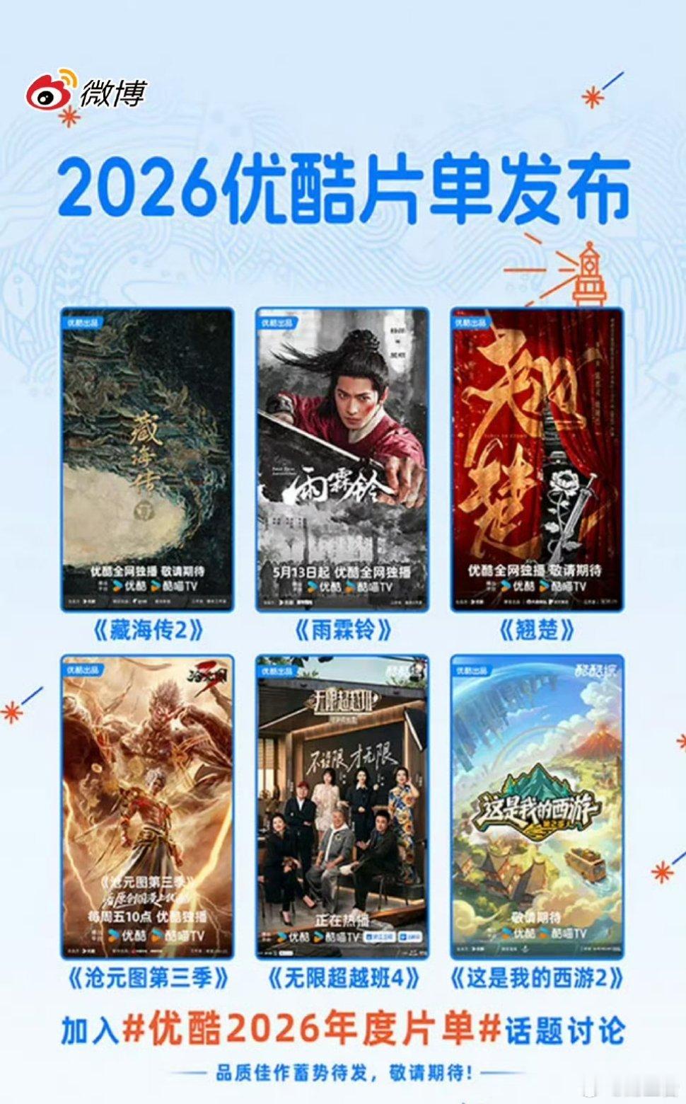 优酷官宣藏海传2等高分续作优酷这波年度片单直接炸场！《藏海传2》领衔，还有《雨霖
