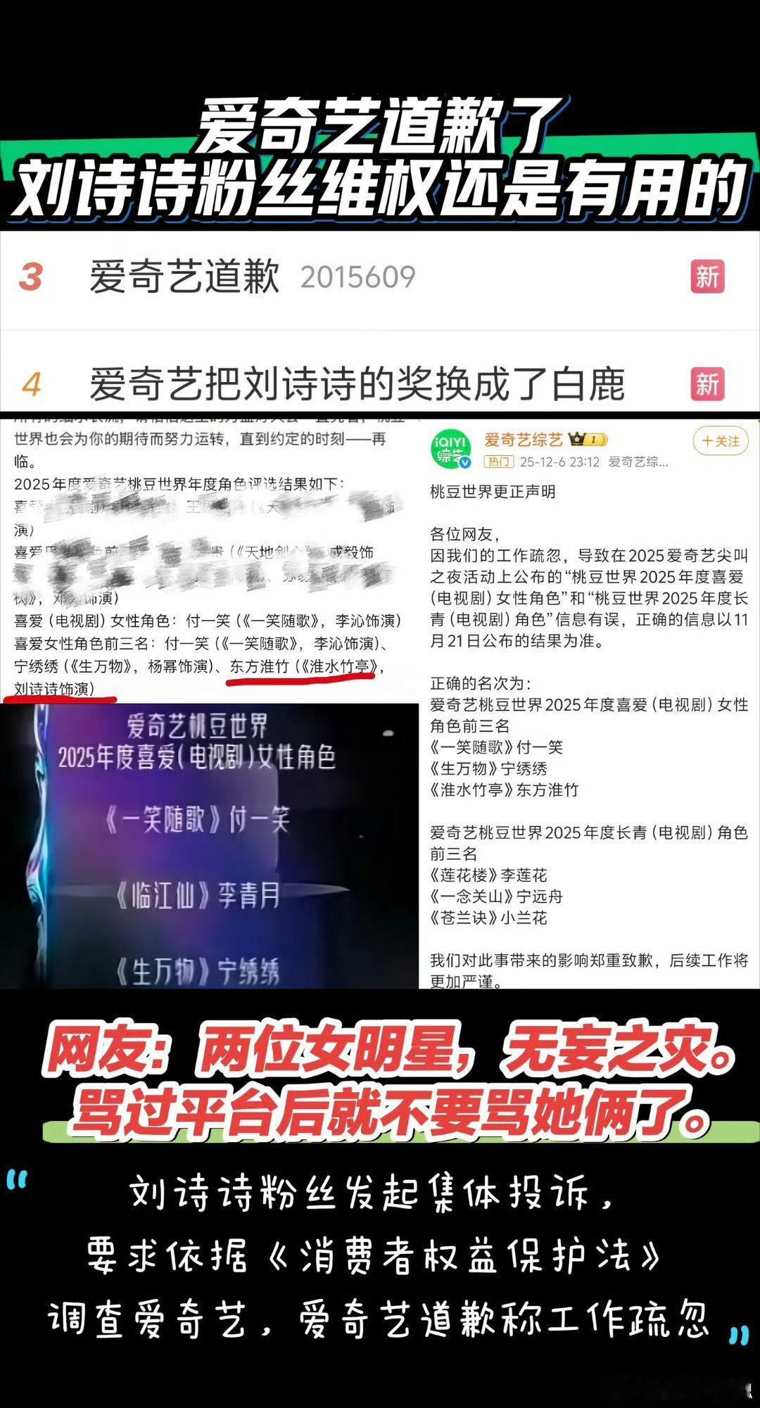 两位都很优秀，我只想知道爱奇艺你这个迷之操作有何用意？而且这么重要的场合为什么都