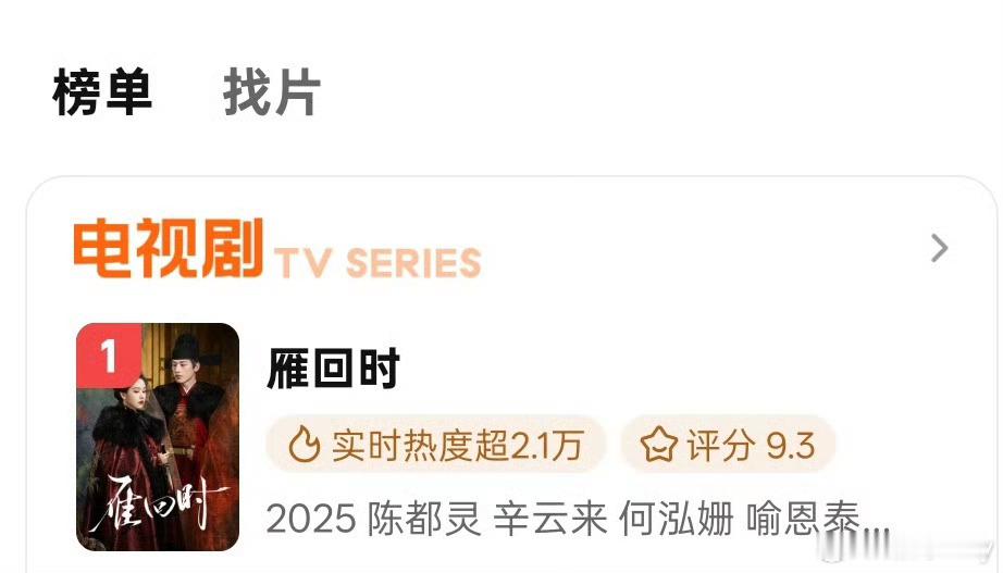 陈都灵辛云来雁回时站内第一雁回时站内登顶 ​好的 ​​​