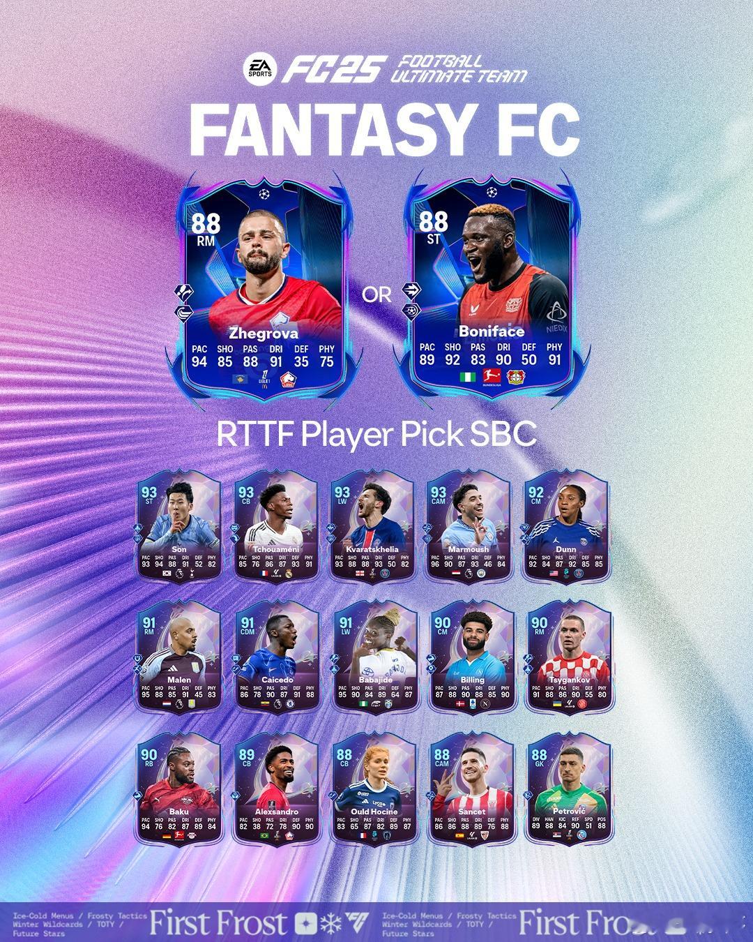 RTTK欧冠动态卡球员挑选SBC已上线。 