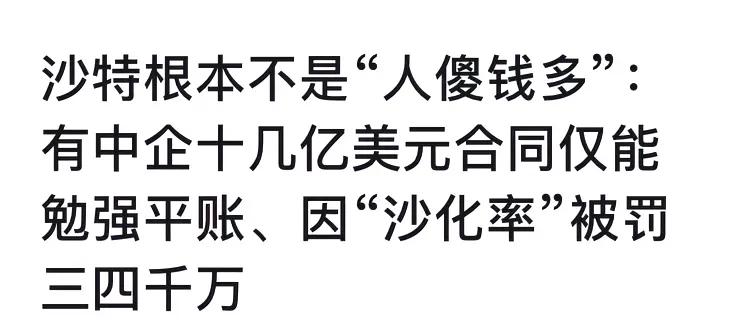 沙特并不是天堂：出海不容易，投资要谨慎，建议抱团去，避免被陷害。