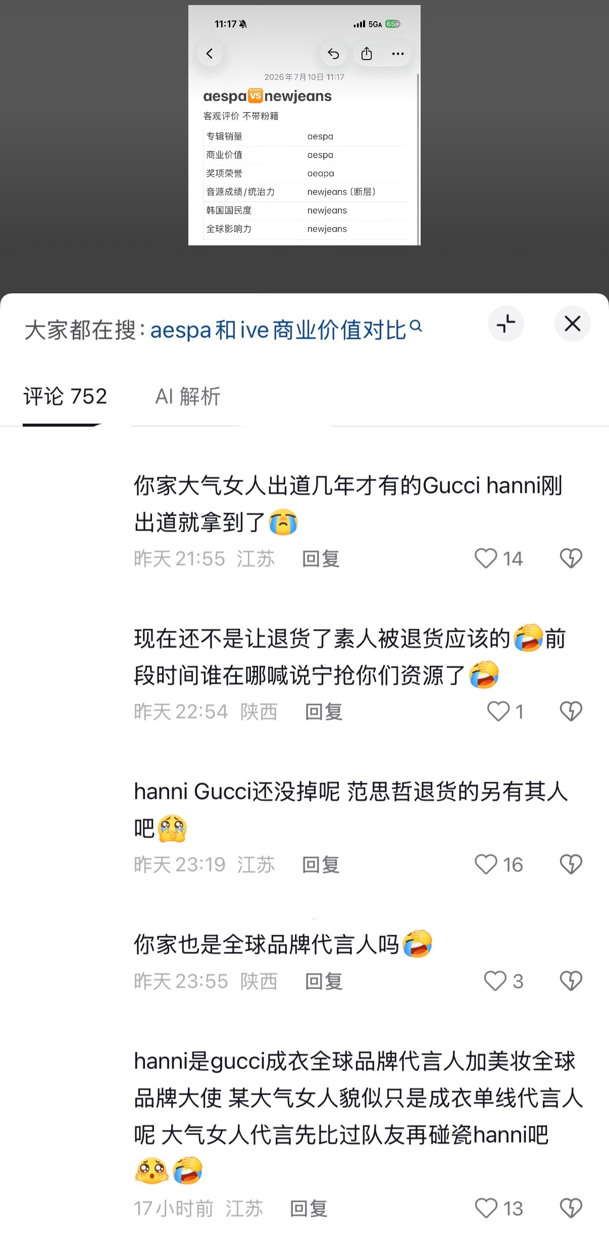Hanni和宁艺卓粉丝因为代言问题交流起来了 谁才是真正的Gucci girl 