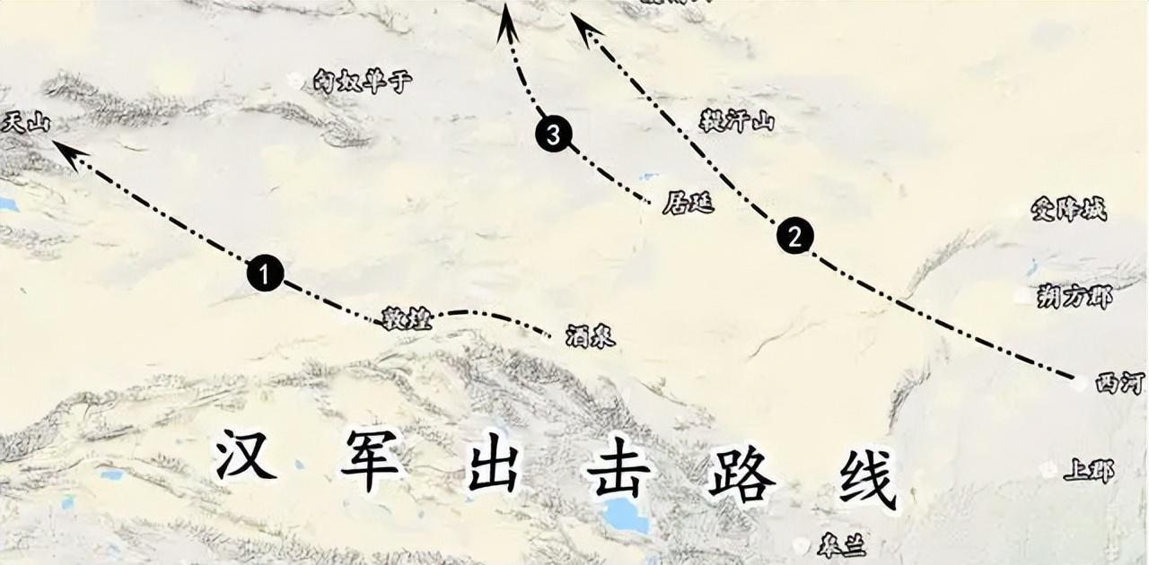 天汉二年五月，汉武帝遣贰师将军李广利以三万骑出酒泉至天山，攻打不久前才西迁至此的